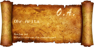Ohr Arita névjegykártya